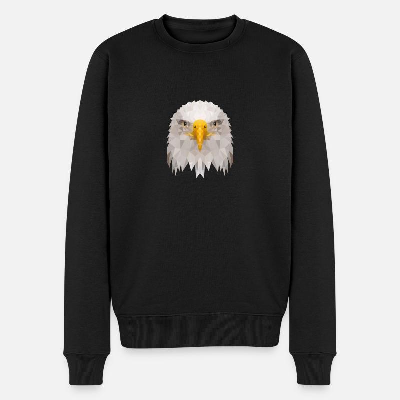 Adler - Männer Premium Bio Pullover - Schwarz