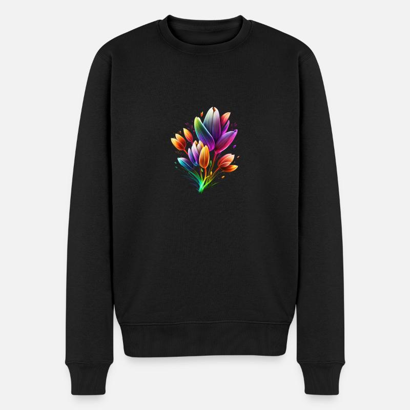 BELLE FLEUR CROCUS - Pull Premium bio Homme - noir