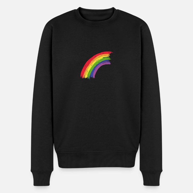 Regenbogen - Männer Premium Bio Pullover - Schwarz