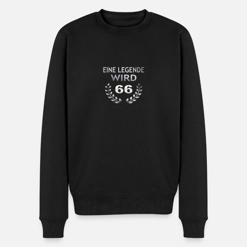 Eine Legende wird 66 - Männer Premium Bio Pullover - Schwarz