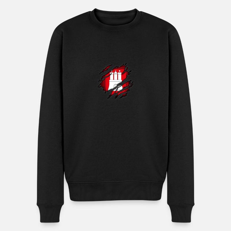 Hamburg in mir - Männer Premium Bio Pullover - Schwarz