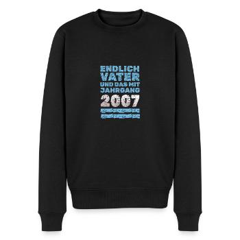 Vater 2007 - Männer Premium Bio Pullover - Schwarz - Vorne - Nico (187cm)