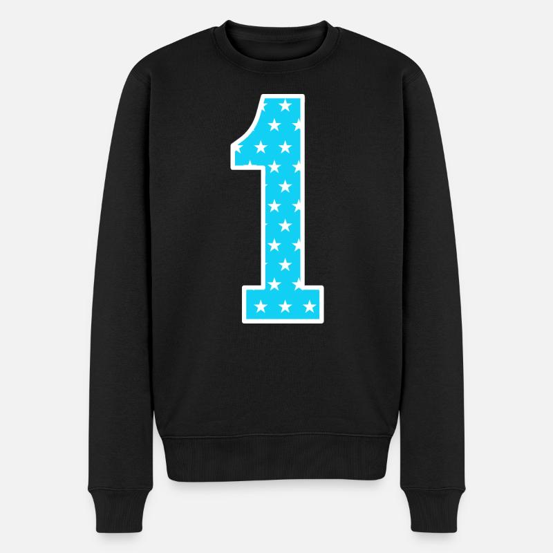 Eins - Männer Premium Bio Pullover - Schwarz