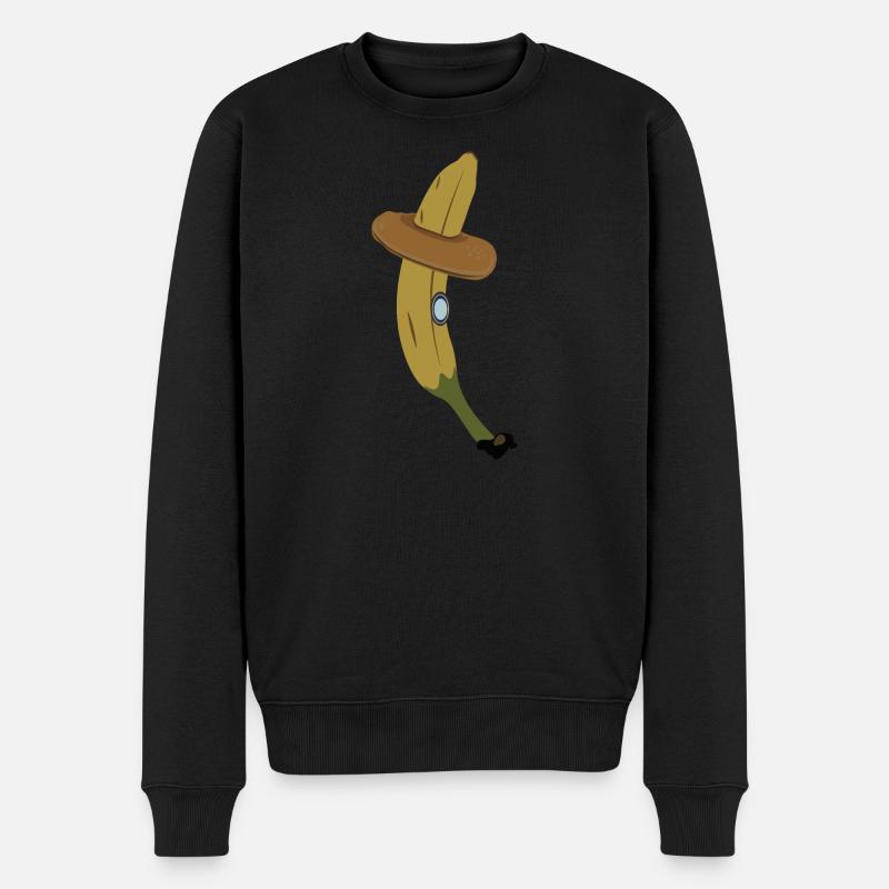 Banane und Bagel - Männer Premium Bio Pullover - Schwarz