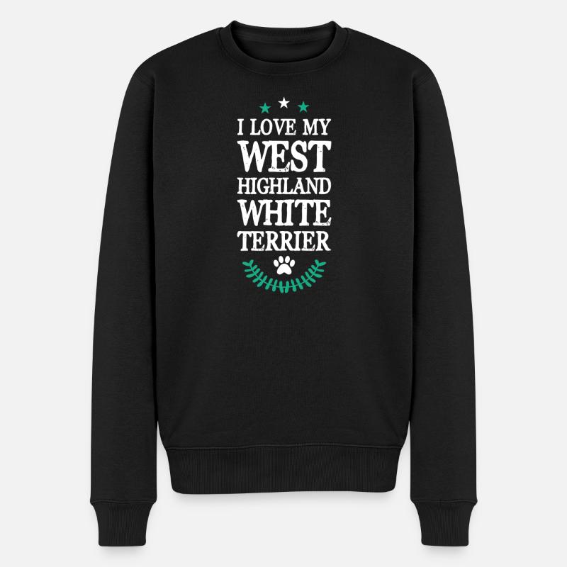 West Highland White Terrier - Pull Premium bio Homme - noir
