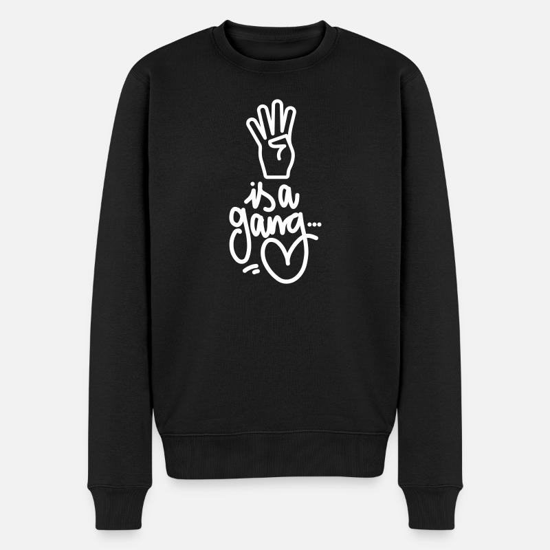 Four is a gang - Männer Premium Bio Pullover - Schwarz