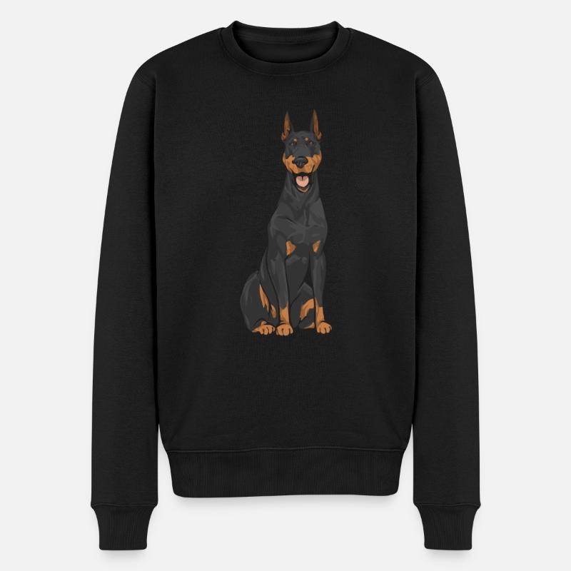 Doberman Pinscher Chien Dobie - Pull Premium bio Homme - noir