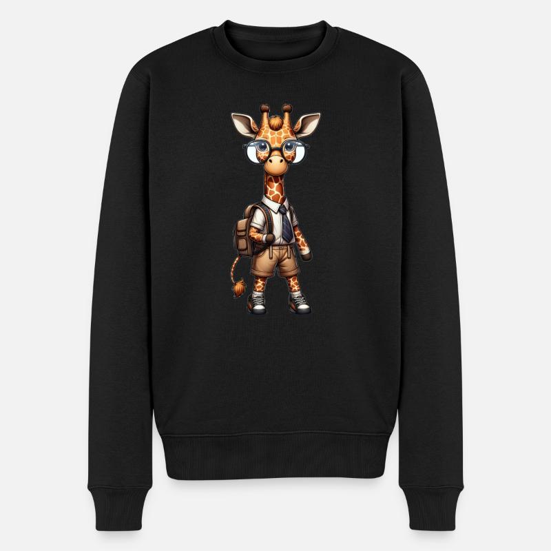 Mignon écolier girafe - Pull Premium bio Homme - noir