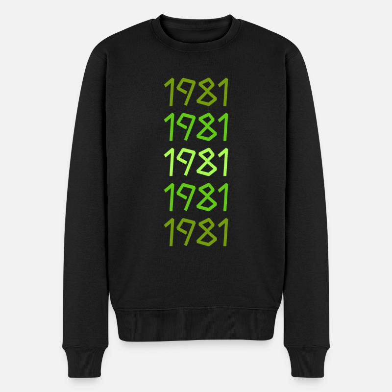Witzig 1981 - Männer Premium Bio Pullover - Schwarz