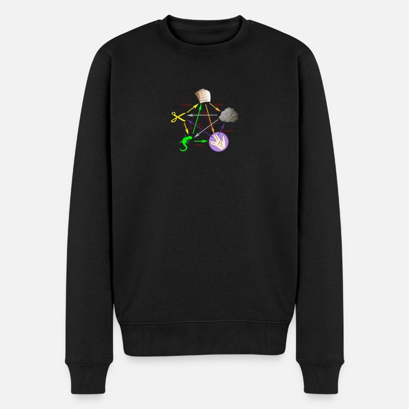 Schere Stein Papier Echse Spock - Männer Premium Bio Pullover - Schwarz