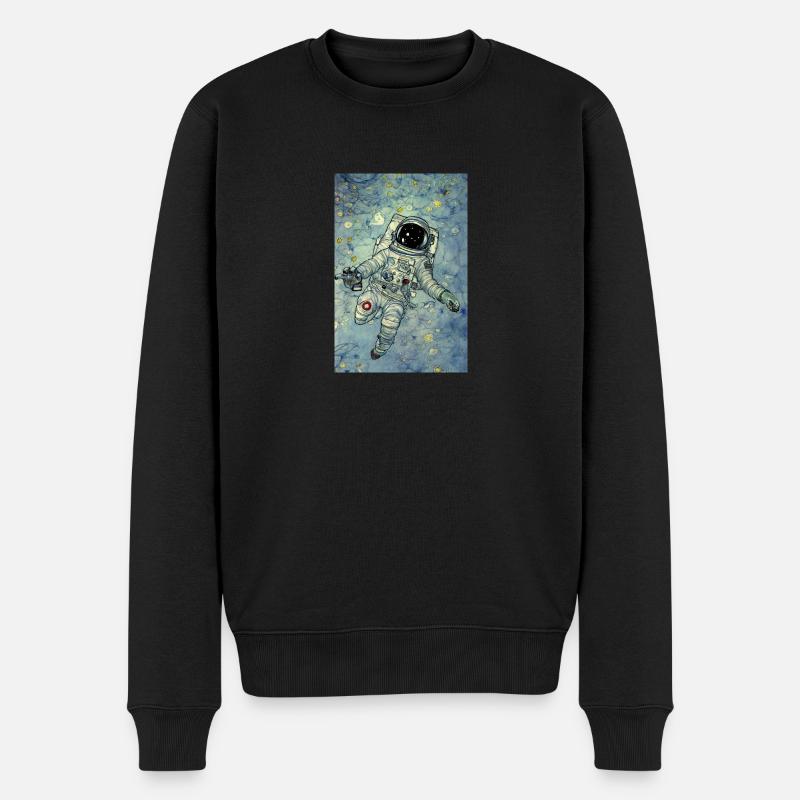 Astronaut mit Plasma2 - Männer Premium Bio Pullover - Schwarz