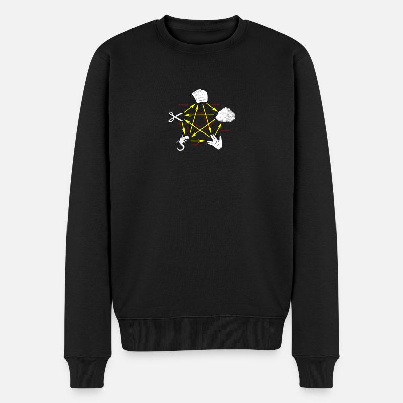 Schere Stein Papier Echse Spock - Männer Premium Bio Pullover - Schwarz