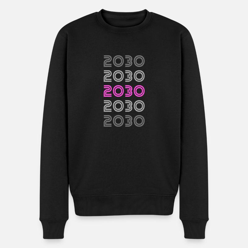Retro 2030 - Männer Premium Bio Pullover - Schwarz