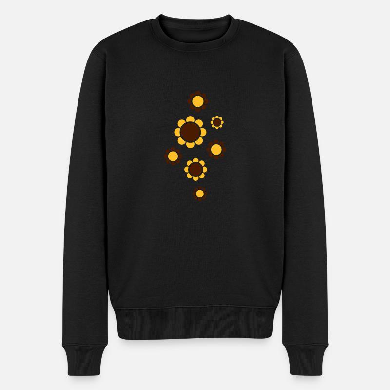 blumen** - Männer Premium Bio Pullover - Schwarz