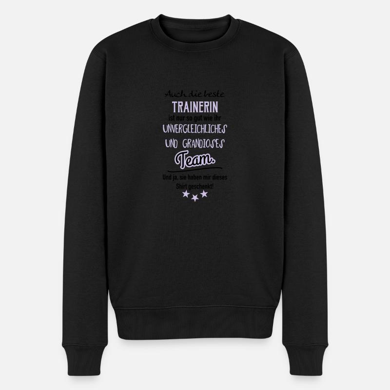 Beste Trainerin Shirt - Männer Premium Bio Pullover - Schwarz