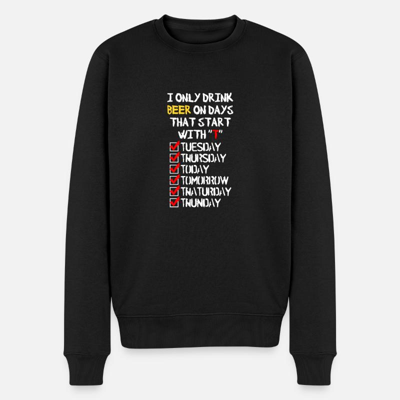 Beer everyday - Männer Premium Bio Pullover - Schwarz