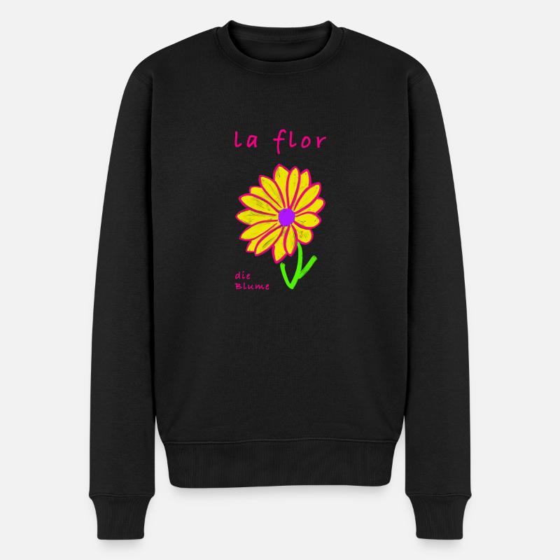 Die Blume auf Spanisch - Männer Premium Bio Pullover - Schwarz