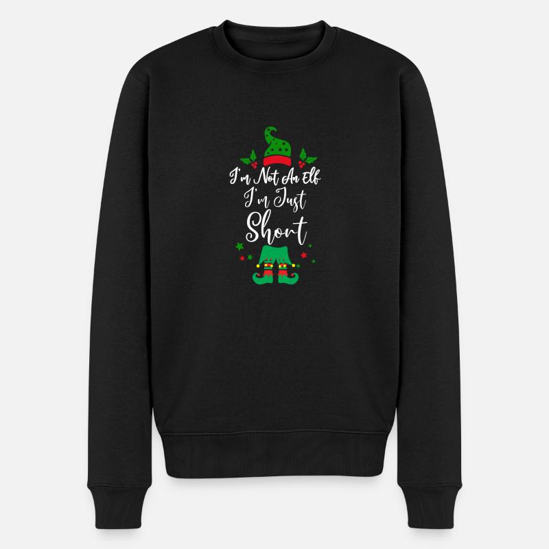 i'm not an elf i'm just short - Männer Premium Bio Pullover - Schwarz