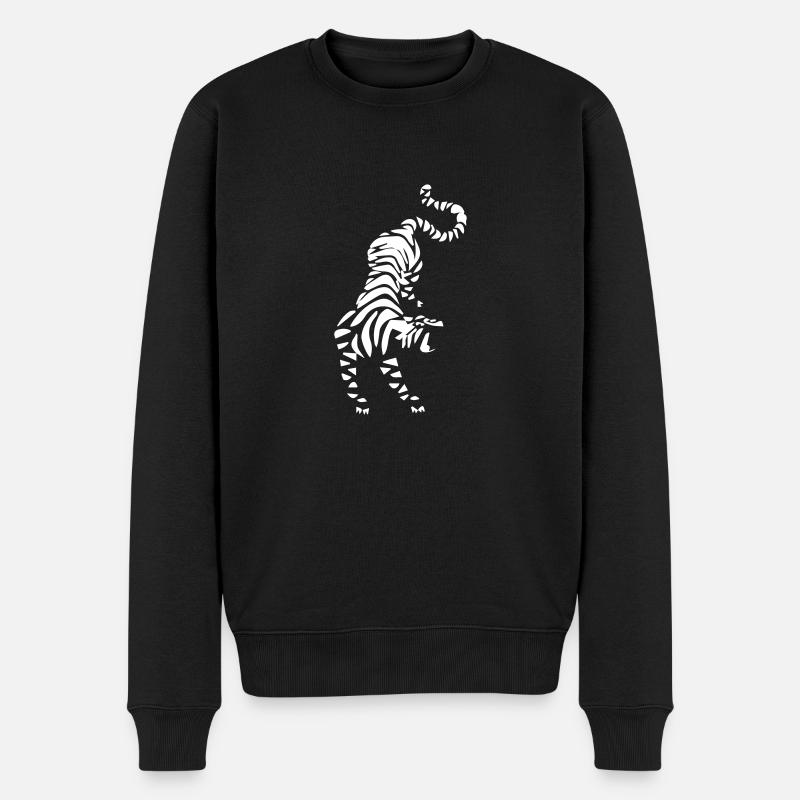 tiger - Männer Premium Bio Pullover - Schwarz