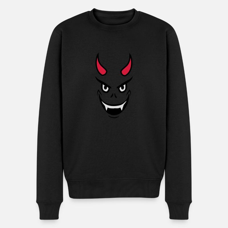 Evil Devil Face Design - Men's Premium Organic Jumper - black