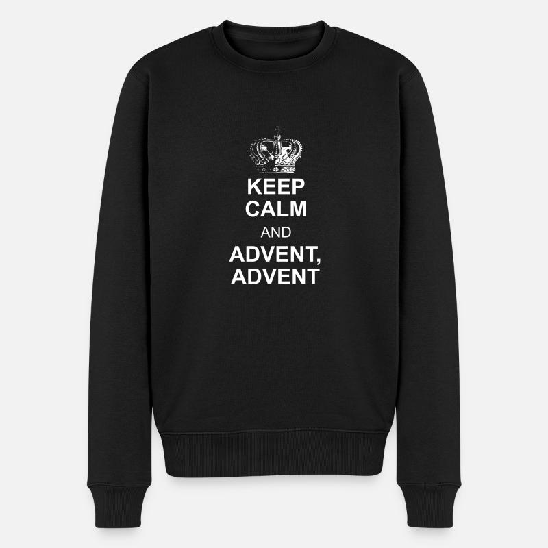 Advent Keep Calm - Männer Premium Bio Pullover - Schwarz