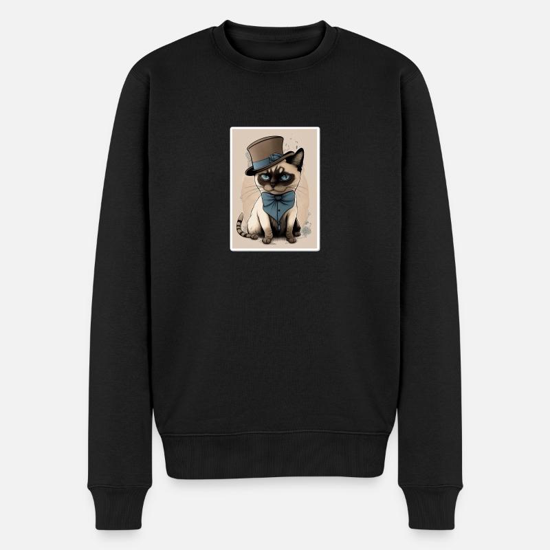 Chat avec chapeau - Pull Premium bio Homme - noir
