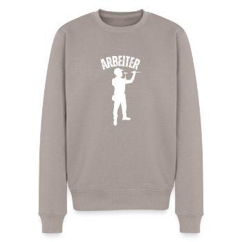 Arbeiter - Männer Premium Bio Pullover - Taupe - Vorne - Nico (187cm)