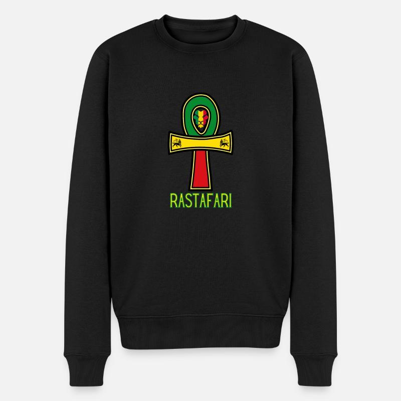 RASTAFARI ANKH REGGAE RASTA - Pull Premium bio Homme - noir