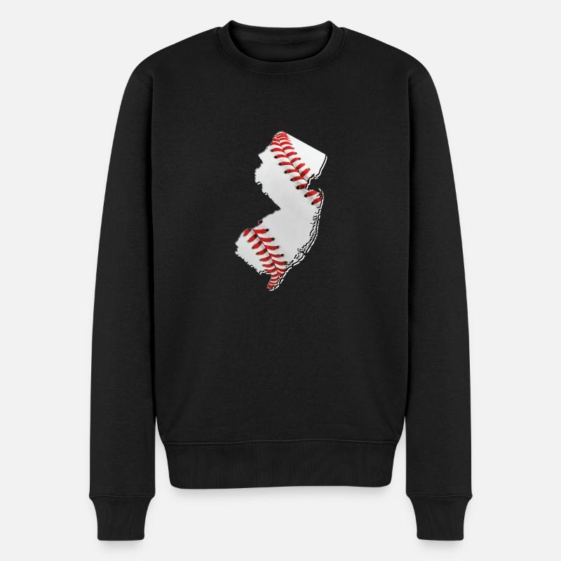 New Jersey (USA) | echter Baseball | Landkarte - Männer Premium Bio Pullover - Schwarz