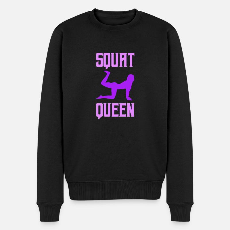 squat queen - Männer Premium Bio Pullover - Schwarz