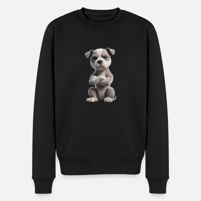 Hund grimmig 2 - Männer Premium Bio Pullover - Schwarz