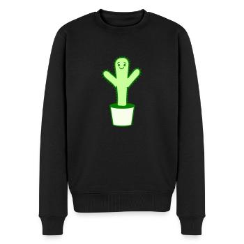 Cactus Prickly Spiny Desert Cacti Flower Pot - Men's Premium Organic Jumper - black - Front - Nico (187cm)