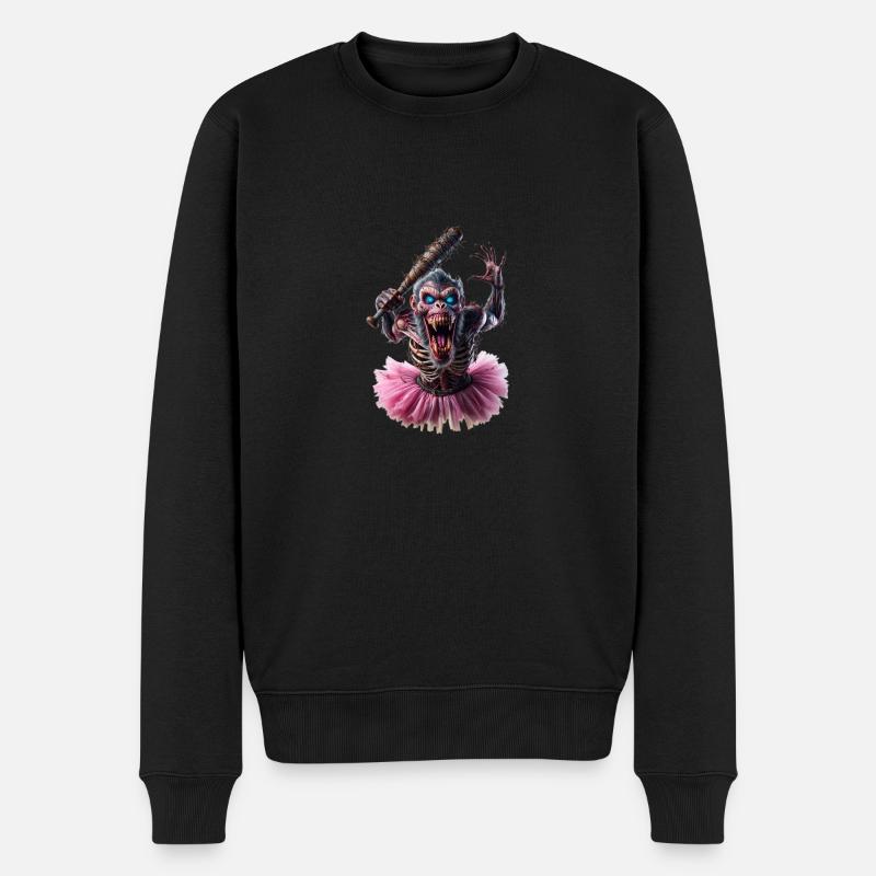 Zombie Affe im Tutu - Männer Premium Bio Pullover - Schwarz