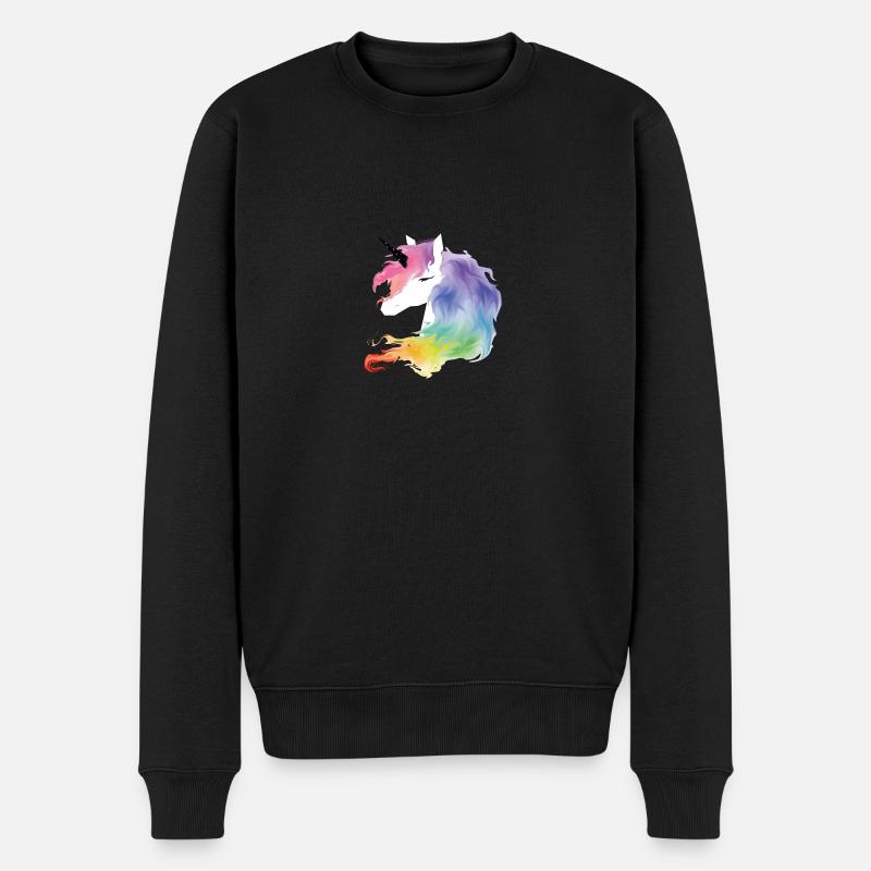 Unicorn - Männer Premium Bio Pullover - Schwarz