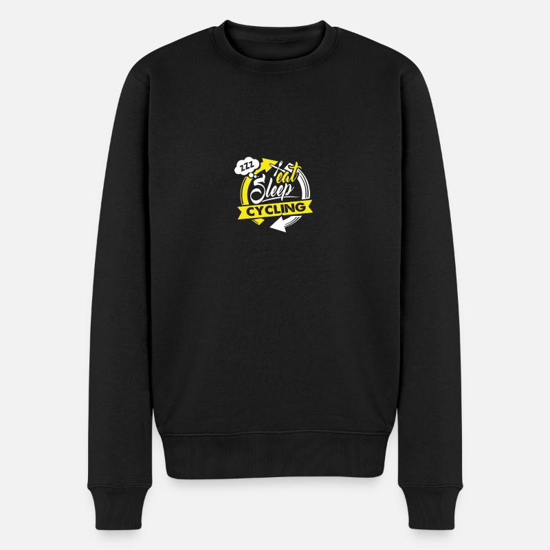 Essen - Schlafen - Radfahren - Fahrrad Geschenk - Männer Premium Bio Pullover - Schwarz