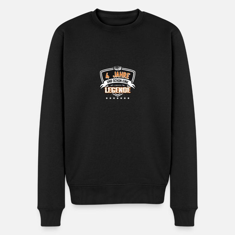4. Geburtstag Geschenk Jahre lebende Legende - Männer Premium Bio Pullover - Schwarz