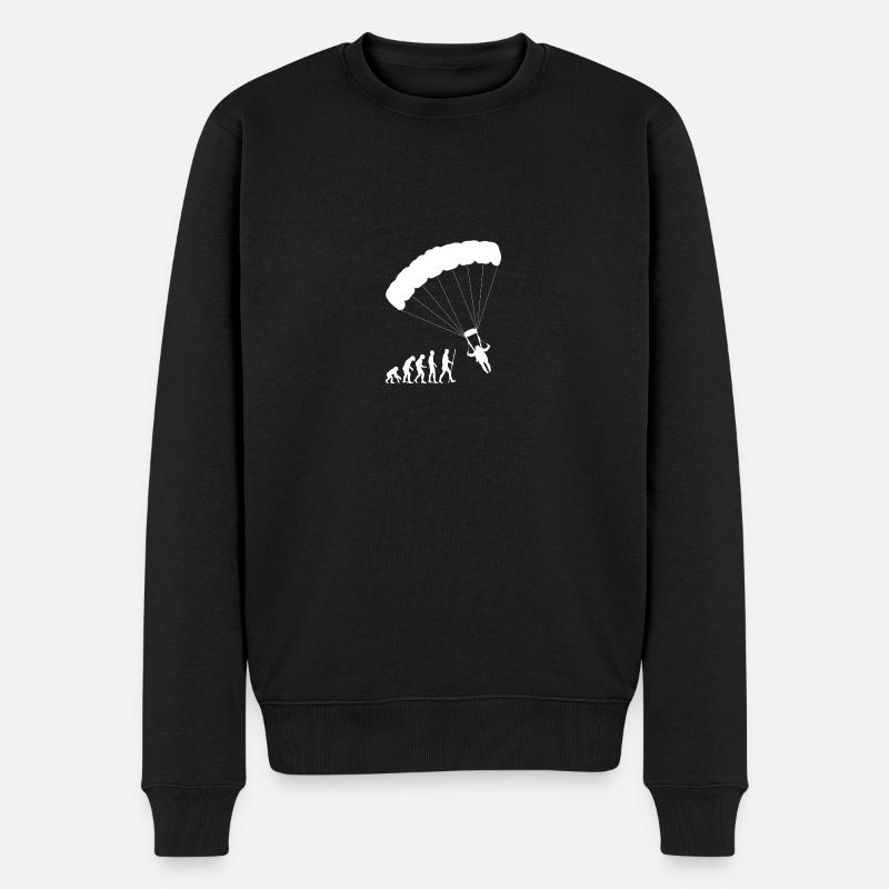Evolution Paraglider - Männer Premium Bio Pullover - Schwarz