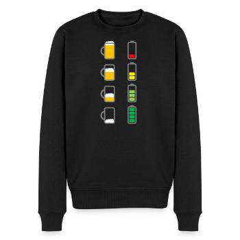 Recharge beer battery - Men's Premium Organic Jumper - black - Front - Nico (187cm)