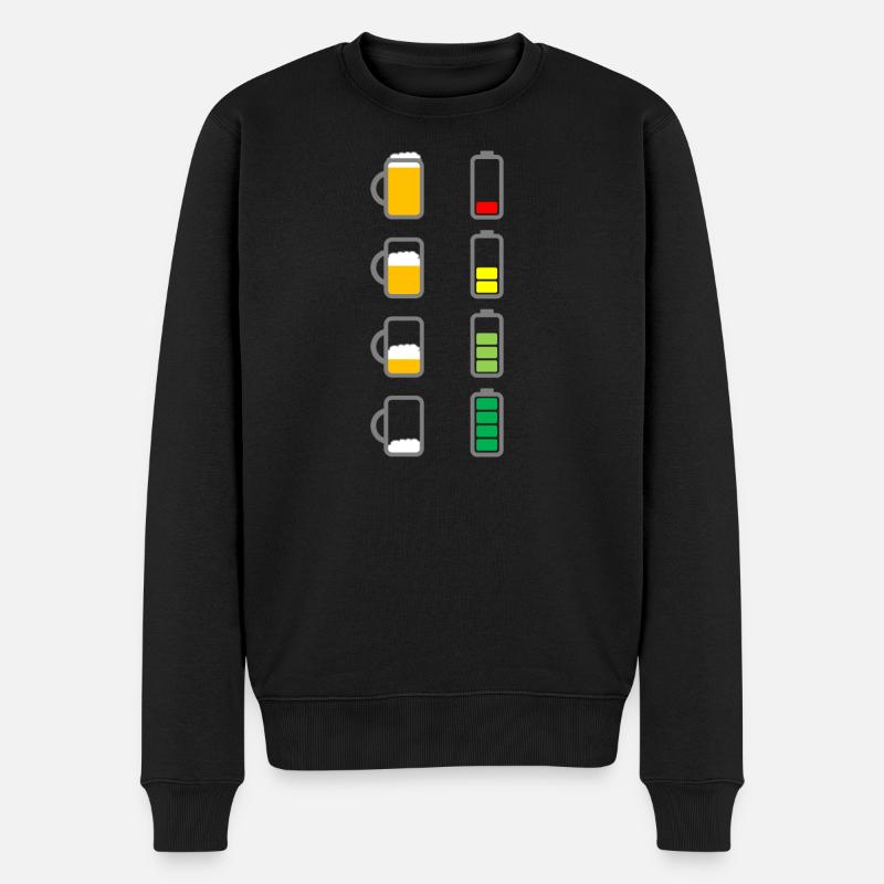 Bier Akku aufladen - Männer Premium Bio Pullover - Schwarz