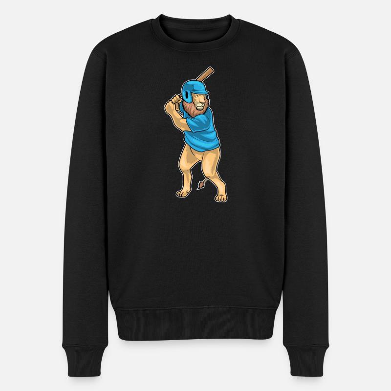 Lion Baseball Batte de Baseball - Pull Premium bio Homme - noir