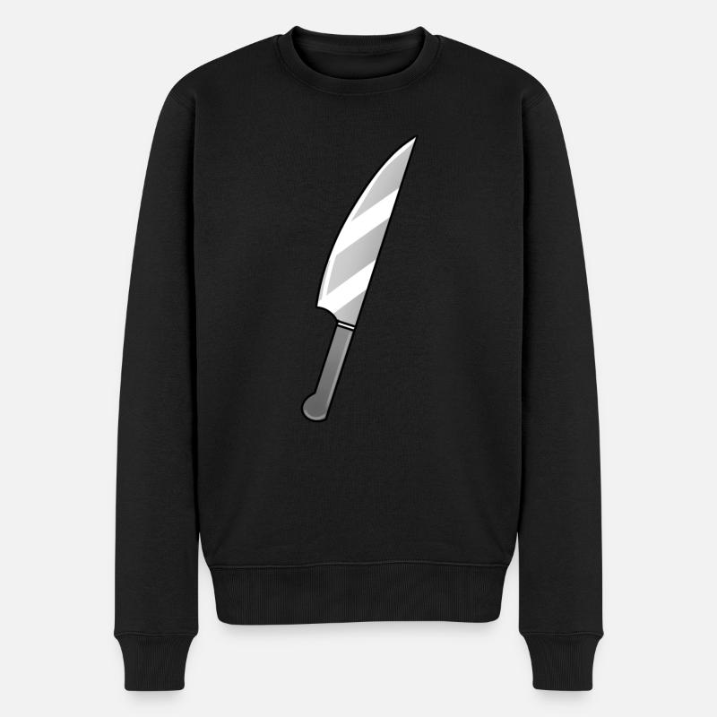 Messer - Männer Premium Bio Pullover - Schwarz