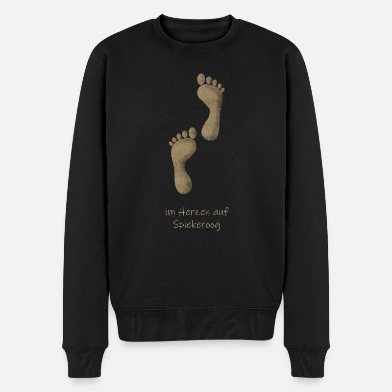 Spiekeroog Sand - Männer Premium Bio Pullover - Schwarz