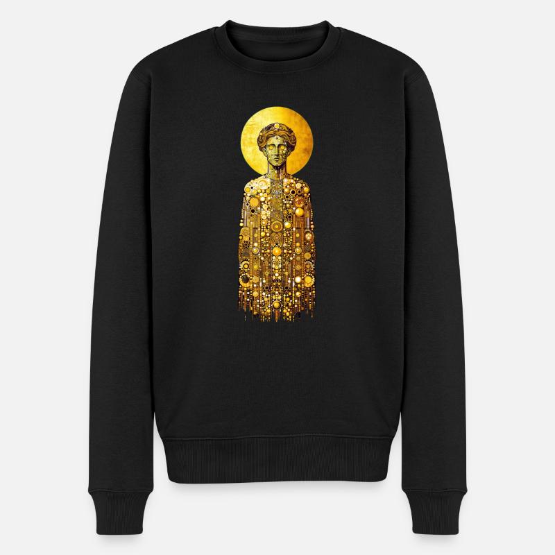 Gustav Klimt Gott - Männer Premium Bio Pullover - Schwarz