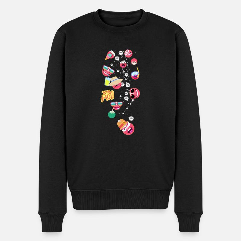 Été, Smileys,Vacances,Fête,Été chaud - Pull Premium bio Homme - noir