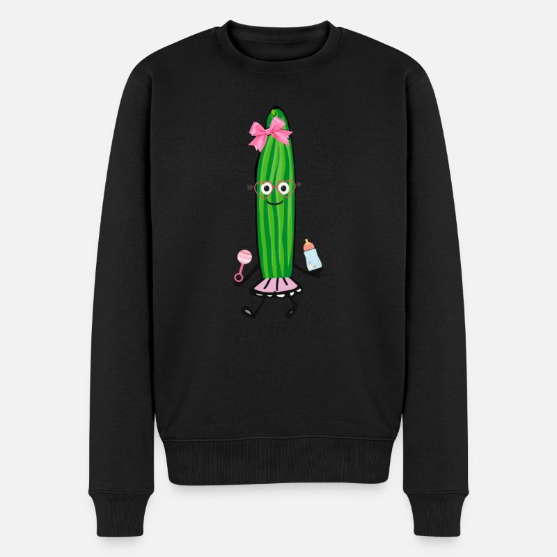 Babygurke, Baby, Gurke, Mädchen - Männer Premium Bio Pullover - Schwarz