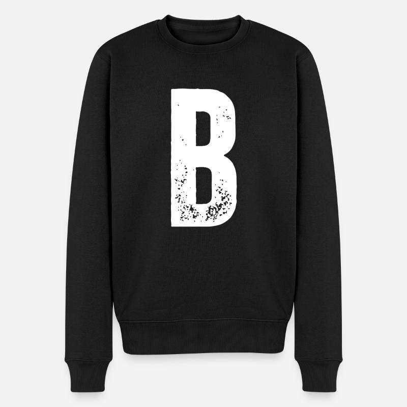 B - Männer Premium Bio Pullover - Schwarz