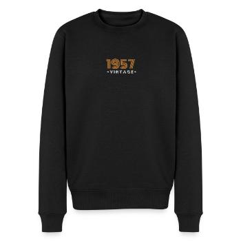 1957 Vintage Meilenstein Retro - Männer Premium Bio Pullover - Schwarz - Vorne - Nico (187cm)