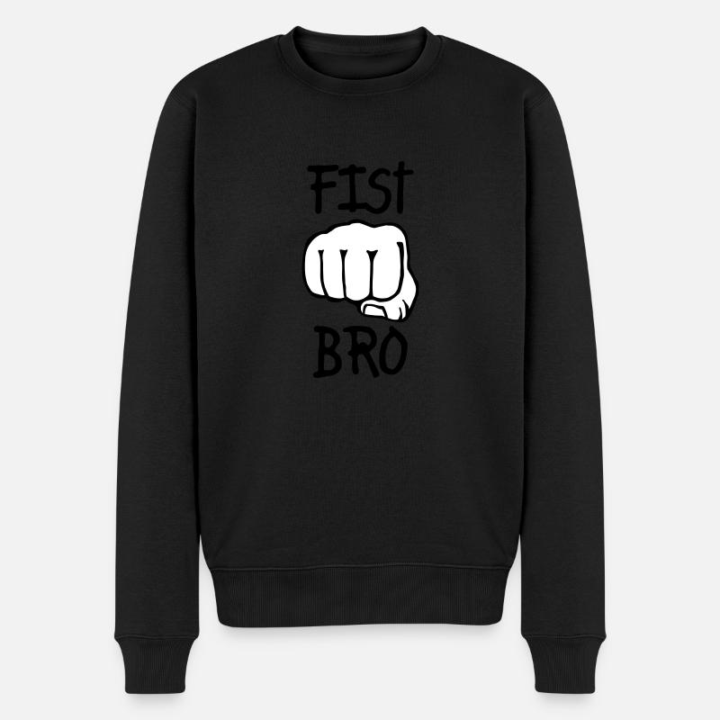 fist bro 2c - Männer Premium Bio Pullover - Schwarz