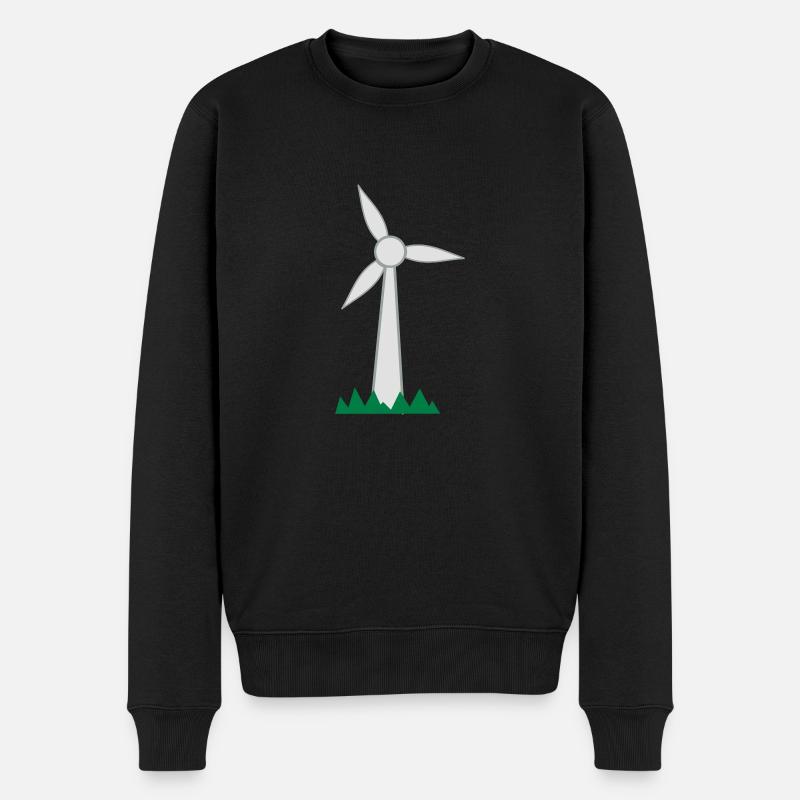 Windrad - Männer Premium Bio Pullover - Schwarz