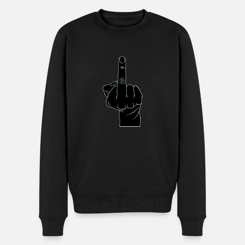Schwarzer Finger - Männer Premium Bio Pullover - Schwarz